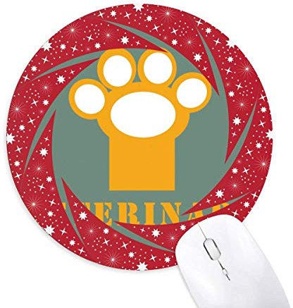 Dog Claw Orange Veterinarian Wheel Mouse Pad Round Red Rubber
