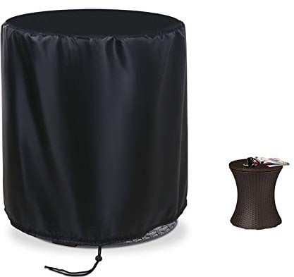 Iptienda Kleine runde Tischabdeckung, wasserdicht, Terrassentischabdeckung, Kühltischabdeckung für Gal Cool Bar wasserdichte Eiskübelabdeckung, Schwarz (52 x 58 cm)