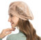 ZLYC Baskenmütze für Damen, wendbar, einfarbig, Kaschmir, Mosaik, warm, für Mädchen (Blume Beige),Einheitsgröße