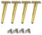 4 pièces Pieds de table obliques Pieds d'armoire en métal, Pieds de meubles de cône, 201 acier inoxydable, D'or, 20 cm de hauteur, Base silencieuse antidérapante pour canapés, tables et autres meubles