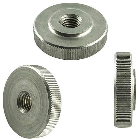 M8 (10 Stück) Rändelmuttern niedrige Form - Edelstahl VA A1 V1A - Rändel-Muttern rostfrei - Daumen-Mutter - DIN 467 | AGBERG
