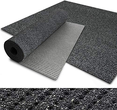 Antirutsch-Sicherheitsmatte gegen Glätte | Granulatbeschichtet | Vielseitig in Außen- und Innenbereichen einsetzbar | Temperaturbeständig & wetterfest | viele Farben & Größen (120 x 300 cm, Grau)