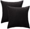 TAN.TOMI Kissenbezug Kord Uni 2er Set, Kissenhülle Kissenbezüge für Zierkissen Dekokissen Sofakissen Couchkissen in vielen Farben（Schwarz,60x60CM）