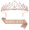 Aster Geburtstags Krone und Schärpe, Rose Gold Strass Geburtstag Tiara Queen Schärpe für Frauen Mädchen, Kristall Tiara Prinzessin Kronen für Alles Gute zum Geburtstag Party Favor