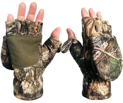 Favuit Winterhandschuhe Warme Handschuhe Fahrradhandschuhe Herren Damen Winddichte Halbfinger Flip Laufhandschuhe rutschfeste Sporthandschuhe für Laufen Radfahren Klettern Arbeits Fußball