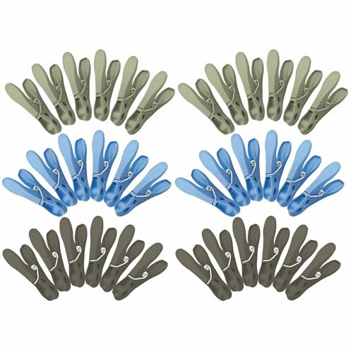 Mollette per bucato, resistenti e antiscivolo, in plastica colorata, super resistente, per casa, giardino, design semplice, set di colori assortiti (36)