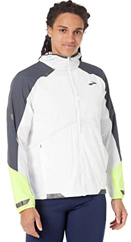 BROOKS 211406134 Run Visible Convertible Jacket Jacket Herren White/Asphalt/Nightlife Größe 40