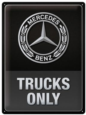 Nostalgic-Art Blechschild, Daimler Truck - Trucks Only – Geschenk-Idee für Auto Accessoires Fans, aus Metall, Deko im Vintage-Design, 30 x 40 cm, 23337