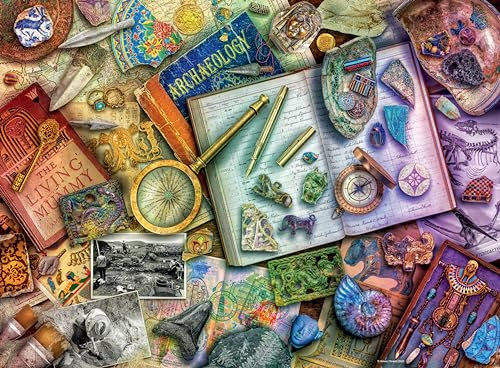 Ravensburger Puzzle, Aimee Stewart: Schreibtisch des Archäologen, 500 Teile Puzzle für Erwachsene und Kinder ab 12 Jahren
