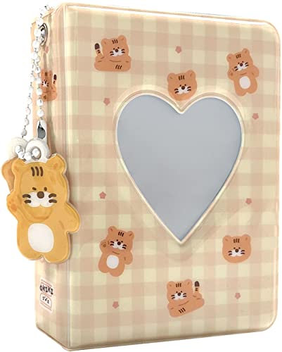 7,6 cm Mini-Fotoalbum, 40 Taschen, Fotokartenhalter, Liebesherz, hohl, Fotokartenhalter
