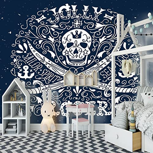 ZAPVI Fototapete 3D Abstrakt & Totenköpfe Größe:W400CMxH280CM Wandgemälde Tapete 3D Tapeten Wohnzimmer Schlafzimmer TV Hintergrund Wand Dekoration