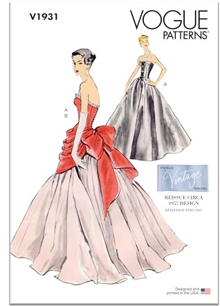 Vogue Patterns V1931F5 Misses' Vintage Dress and Overbodice with Pannier F5 (16-18-20-22-24)