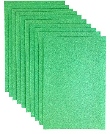Jtnohx Glitzer Filz, 10pcs Glitzer Stoff für Handwerk, 20 x 30 cm Solide Glitzer Blätter für Party-Projekt, Filz Glitzer Quadrat für Urlaub Gruß Festival (Limonengrün)