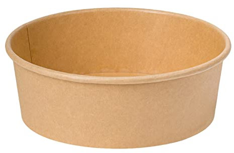 Intertan QM1300KRA Lot de 50 gobelets à salade ronds en papier kraft Couleur naturelle Capacité 1300 ml