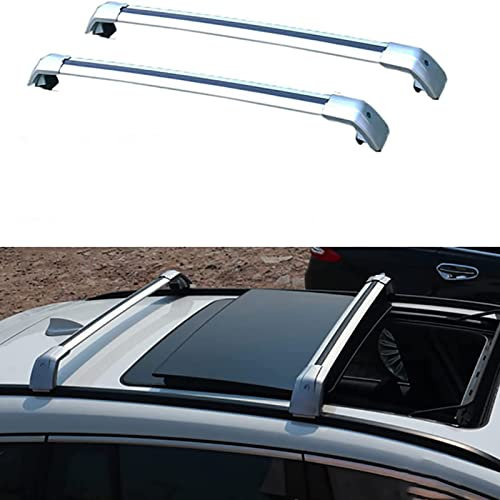 MOSHUO 2 StüCk Aluminium DachgepäCkträGer FüR Nissan Navara (D23) King Cab Double Cab 2015+, GepäCktransport RelingträGer Hochstabile Dachbox LastenträGer Schutz Dach Railing BüGel,B/Silver