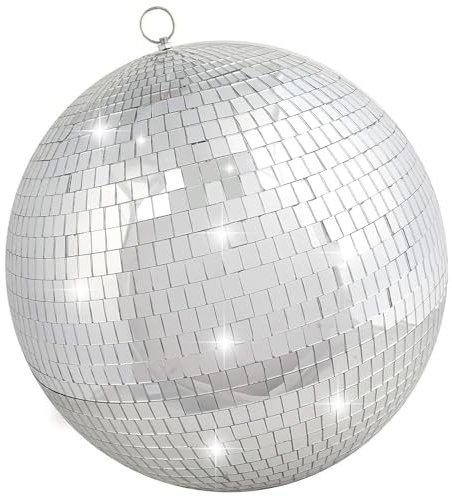 40,6 cm Spiegel-Discokugel, extra groß, lustig, silberfarben, hängende Spiegel-Dekorkugel, große Party-Dekorationen, Hochzeit, Zuhause, Bühne, Bar, Halloween, Weihnachten, Urlaubsdekoration