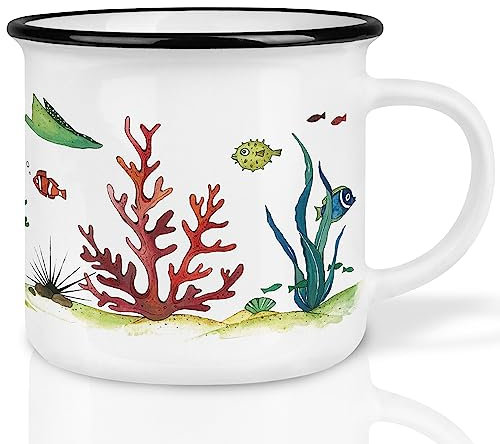Ligarti® Keramiktasse [Das Original] Design Mug & handveredelter Becher I Tasse mit Tiermotiv, spülmaschinengeeignete Kaffeetasse, Teetasse, Cup (Unterwasserwelt)