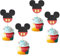 Arthsdite 24Pcs Mouse Inspired Cupcake Toppers with Pink Bow Gold Glitter Mouse Cake Decorations for Baby Shower Wedding Kids Birthday Party Cake Decorations Supplies - Black Red Glitter