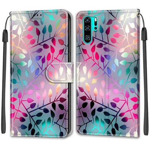 KENHONER Case for Huawei P30 Pro, Glass | Magnetic Closure, Card Slots, Kickstand, Shockproof Protective,Flip Cover Wallet, Lanyard