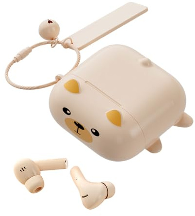 fesoklaf Bluetooth 5.3 In Ear Kopfhörer Kabellos mit HD-Mikrofon, Niedlicher Ladekoffer, HiFi Stereo, Gelb