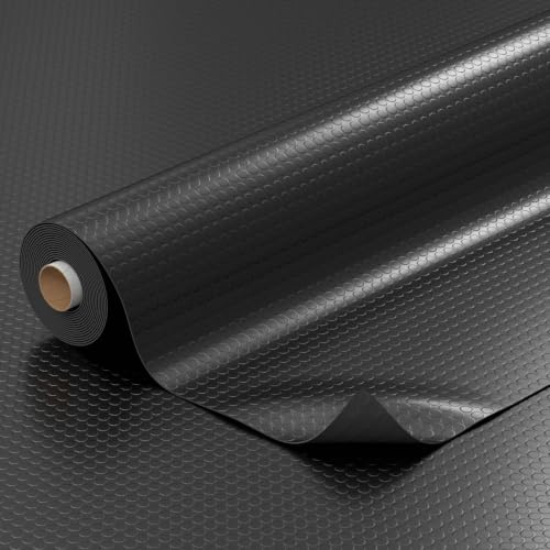 PVC Bodenbelag Meterware Noppen 1mm Antirutschmatte Bodenmatte Noppenmatte Riffelblechmatte Tränenblech rutschfest Schwarz Noppen 200x140cm