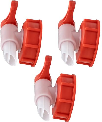 ISOLATECH SABEU Fluxx 3Stk. AH 23/61 HF Auslaufhahn für 20L und 30L Kanister mit DIN 61 Gewinde außen 60,5mm Lebensmittelecht Ausgießhahn Auslauftülle 23mm zum Umfüllen Abfüllen Dosieren ohne Gluckern