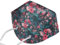 TubeRoo FFP2 Maske Bunt mit Muster Motiv Blumen 5 Stück M7 farbig Farbton dunkel grün rot pink, weiche Ohrschlaufen, Versand aus Deutschland, Atemschutzmaske, Mundschutz-Maske für Frauen, Damen