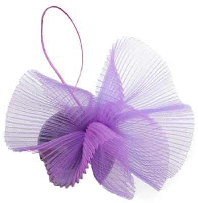Generic Net And Feather Fascinator Hat Clip Mesh Flower Wedding Cocktail Hairband Tea Party Headband lilac