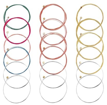 Msagkah 3 juegos de 6 cuerdas de guitarra para guitarra acústica, cuerdas de repuesto de acero inoxidable para guitarra acústica