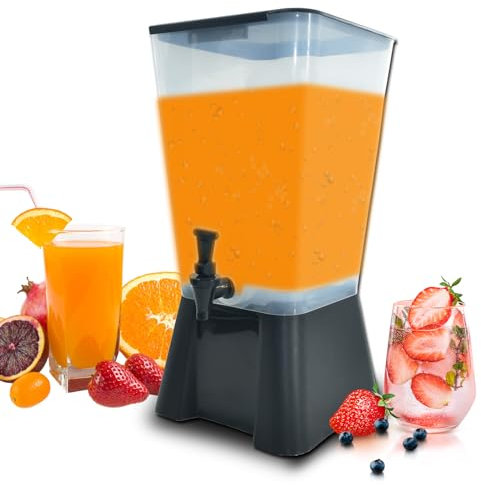 CLIVIA 5 Gallon Drink Dispenser, Commercial Beverage Dispenser For Parties 19L Juice Dispenser With Spigot Black Base for Tea, Wine