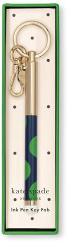 kate spade new york Bunter Metalltintenstift, Schlüsselanhänger, schwarze Tinte, Schlüsselanhänger, Sonnet-Punkt