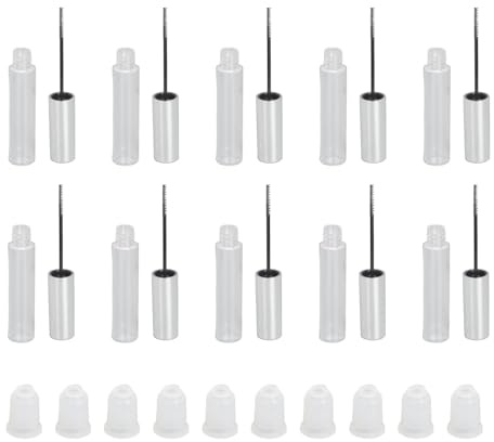 10 Stück 10 ml Tube Mascara leer und transparenter Stab leere Flaschen Mascara mit Kappe für Wimpern Mascara