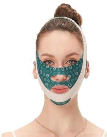 GEDRACKPMYN Verstellbarer Gesichtsmaskenverband gegen Schnarchen, hält den Mund geschlossen, Anti-Schnarch-Kinnriemen, Kinnriemen für Männer und Frauen