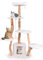 COSTWAY Arbre a Chat XXL 168 cm, Arbre a Chat Bois de Poirier, 5 Plateformes, 3 Poteaux à Griffer en Jute, Condo, Grand Tour pour Chaton, Tissu Pelucheux Long, 68 × 58 × 168 cm