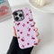 DEFBSC Case for iPhone 15 Pro Max, Cute Pink Bow Cherry Print Aesthetic Trendy Pattern for Women Girls Slim Durable Bumper Shockproof Hybrid Hard Back Phone Cover, Red Bow/Glossy