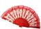 Lace Folding Fans,Silk Folding Hand Fans, Plastic Handle Ladies Lace Hand Fan Perfect for Weddings, Parties, Fan Dance Prop(red)