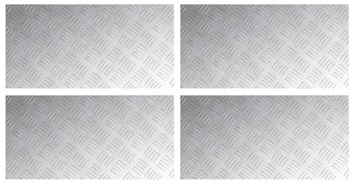 vidaXL Moderne Aluminium Treppenstufen 4 Rutschfeste Sicherheitsmatten mit strukturiertem Finish 60 x 30 cm Geometrisches Design Ideal für Flur Eingangsbereich Innennutzung Schutz Robustes Metall