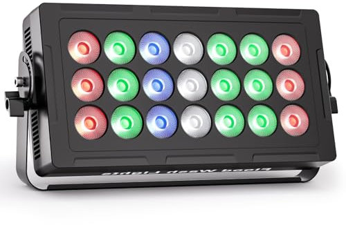21PCS RGBW LED Stroboscopique Wallwasher Lumière, 315W d-mx Contrôle du Son Lumière de Scène 30° Lentille 32CH Programmable 63 Effets pour Théâtre Bar Mariage Soirée DJ