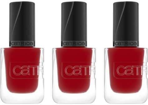 Catrice GEL AFFAIR Nail Lacquer, Nagellack, Nr. 043, Rot, langanhaltend, Einfach zu entfernen, glänzend, vegan, ohne Mikroplastikpartikel, ohne Konservierungsstoffe, ohne Parfüm, 3er Pack (3x10.5ml)