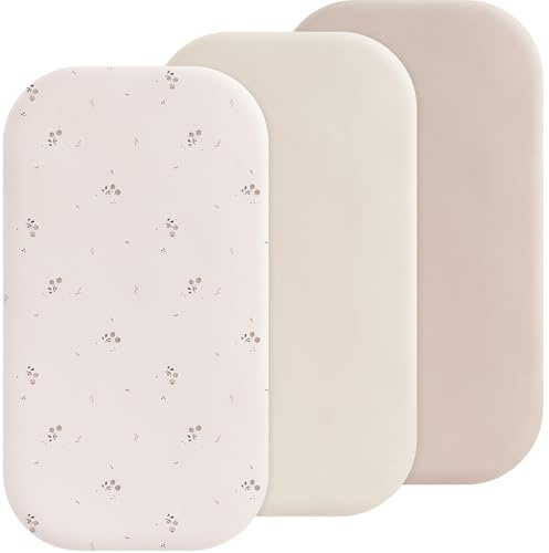 Susurration Lot de 3 Draps Housses Cododo 50 x 90cm Microfibre Respirants Élastique Bébé pour Poussette lit d'appoint lit de Bébé (Rose pâle)
