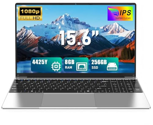 CHIFUYOU 15,6 Pouces Portable 8 Go RAM DDR4, 256 Go SSD Ordinateur Bureau processeur 4425Y (jusqu'à 2,4 GHz), 1920 × 1080 Full HD, Win 11, Compatible avec Wi-FI 5 et Bluetooth