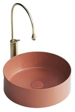 Gästetoilette Lavabo de salle bain rond 45 x 15 cm, petit modèle, en céramique, for meuble-lavabo moderne
