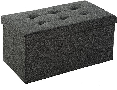 TecTake Faltbare Sitzbank Aufbewahrungsbox Sitzwürfel Hocker Würfel Möbel 76x38x38cm - diverse Farben - (Dunkelgrau | Nr. 402235)