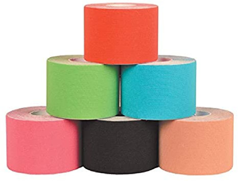 Gima - Taping Kinesologia standard, mélange de 6 couleurs, 5 m x 5 cm, assure un soutien de compression forte, 34752