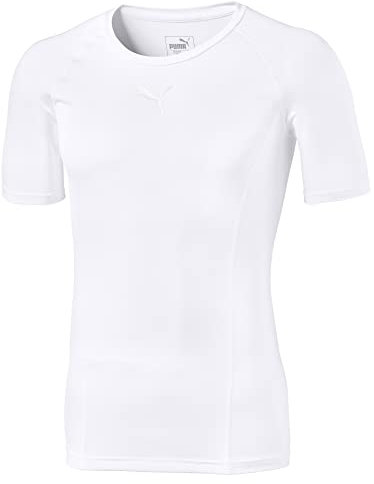 PUMA Men Liga Baselayer Tee Short Sleeve Functional Underwear - White, Large
