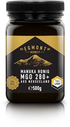 Egmont Honey Miel de Manuka 280+ MGO 10+ UMF 500g | testé en laboratoire et certifié MGO et UMF | brut et 100% naturel | fabriqué et mis en pot en Nouvelle-Zélande