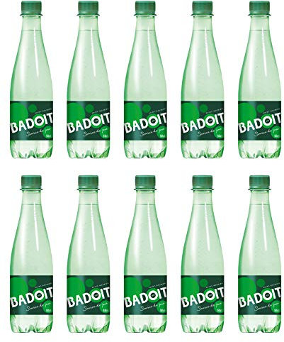 Badoit Natural Spring Lot de 10 bouteilles en plastique pour eau pétillante de 500 ml au total 500 ml
