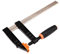 KENDO Schraubzwinge – Max. Spannweite: 300 mm – Spanntiefe/Ausladung: 120 mm – Hochwertige Temperguss-Spannarme und Profilstahl-Gleitschiene – Mit Soft Touch 2-Komponenten-Griff