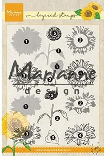 Marianne Design Clear Tiny's Layered Sunflower for Stamping Crafts, 5,9 x 5,2 cm