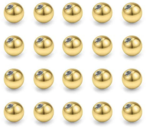 Funseedrr Piercing kugeln Set 1,2mm Gewinde Edelstahl 3mm Ersatzkugel Schraubkugel(verschiedene Farben)